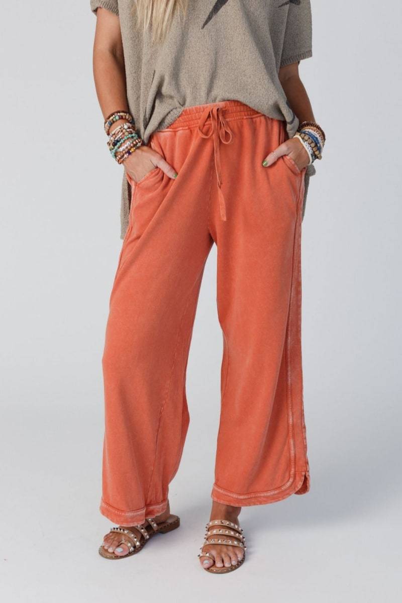 So Comfy Wide Leg Pant Cropped Length (Buy 2 Free Shipping)