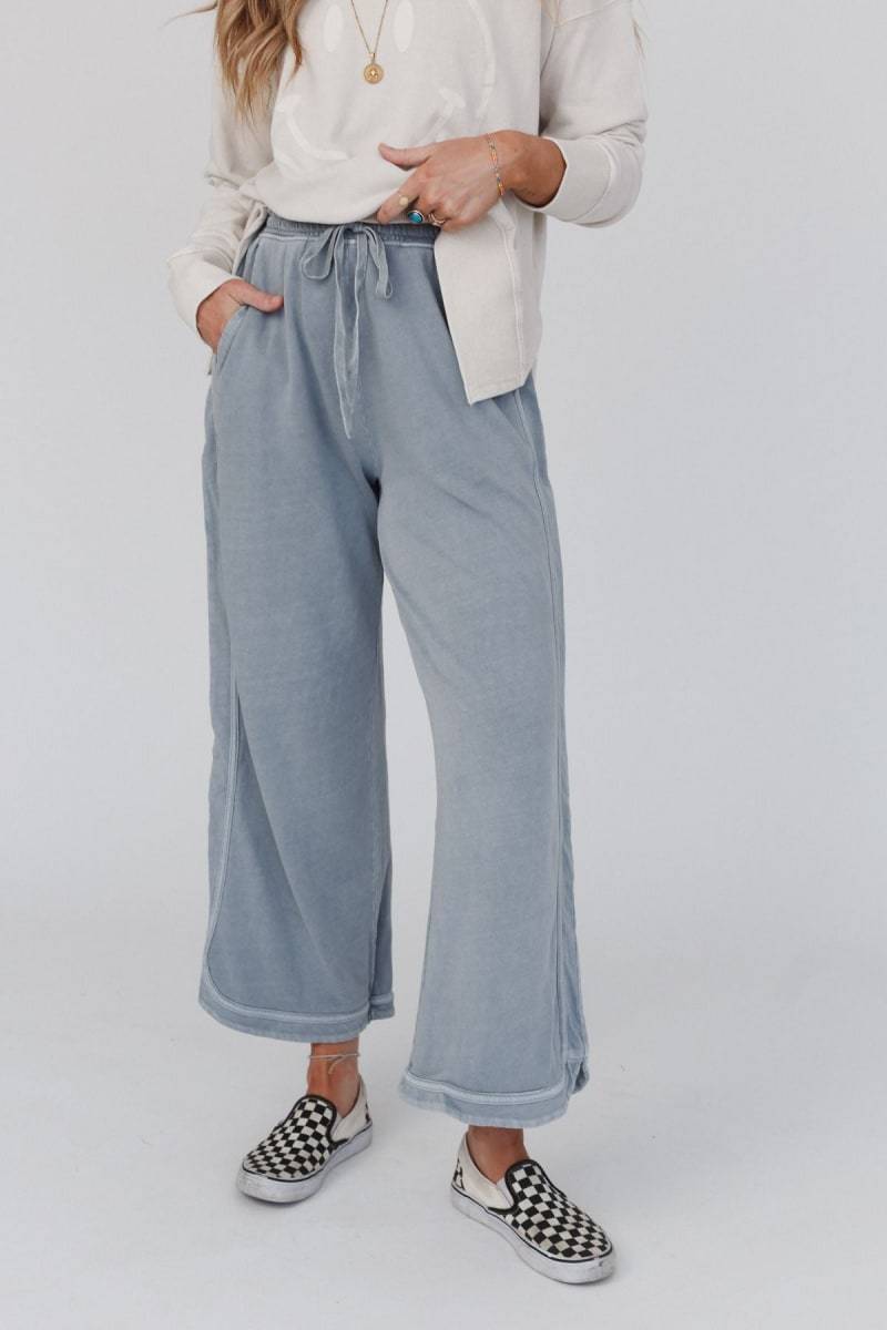 So Comfy Wide Leg Pant Cropped Length (Buy 2 Free Shipping)