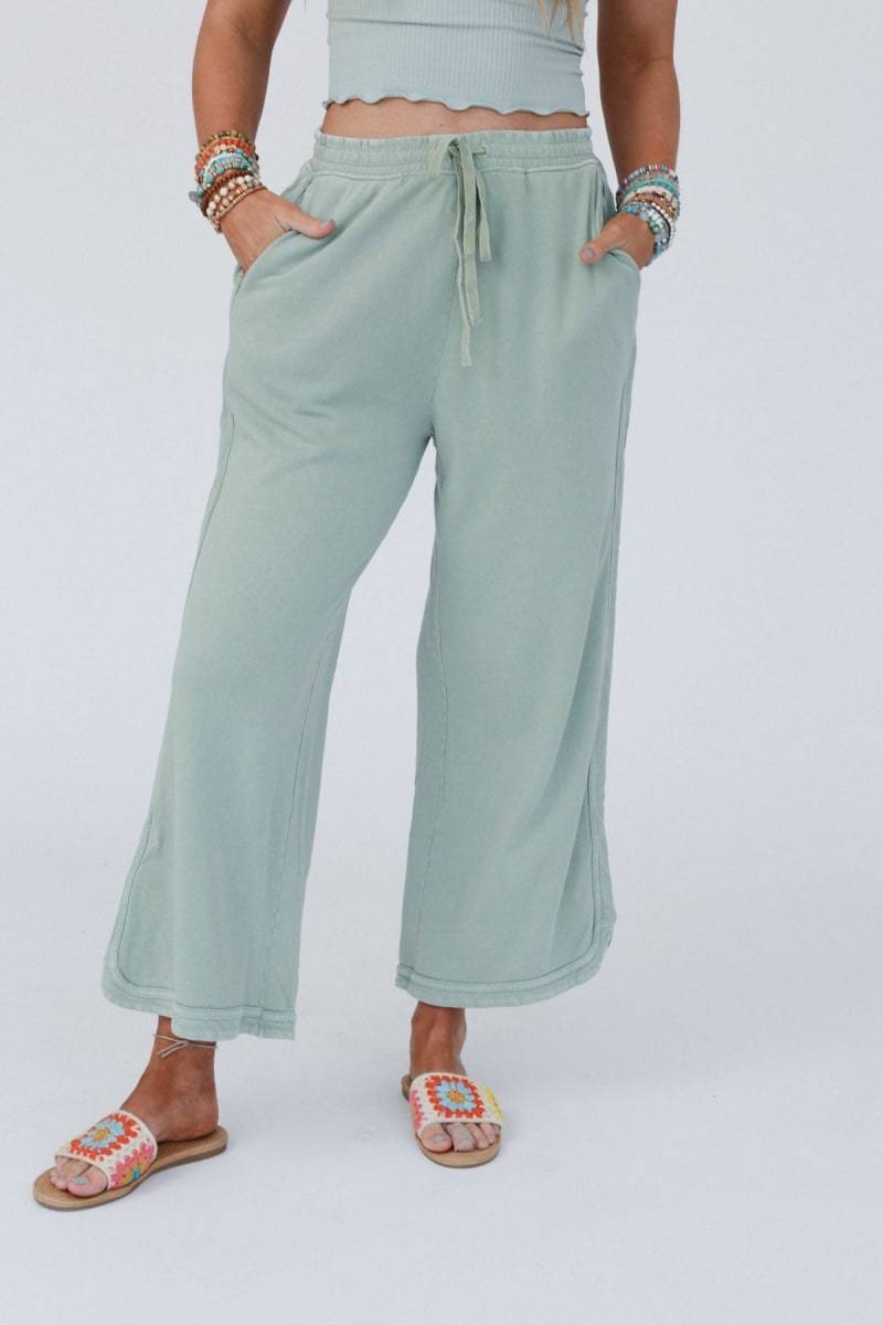 So Comfy Wide Leg Pant Cropped Length (Buy 2 Free Shipping)