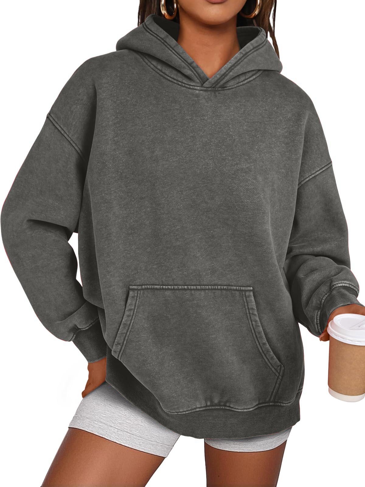 Plush Acid Wash Hoodie Pullover（Buy 2 Free Shipping）