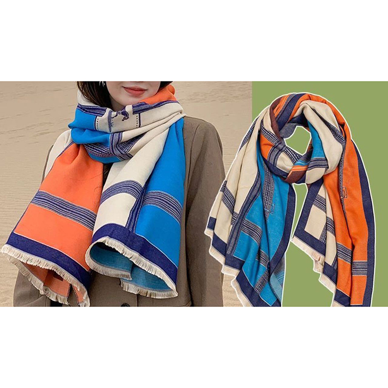 Bohemian horse pattern scarf with fringe trim（BUY 3 FREE SHIPPING)