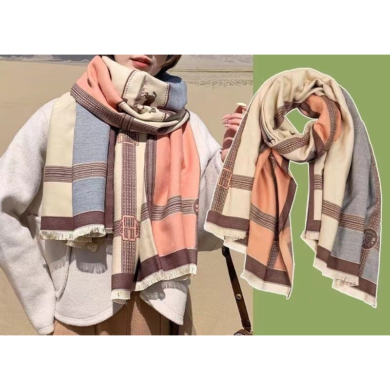 Bohemian horse pattern scarf with fringe trim（BUY 3 FREE SHIPPING)