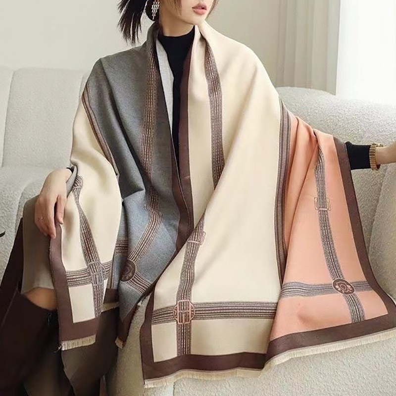 Bohemian horse pattern scarf with fringe trim（BUY 3 FREE SHIPPING)