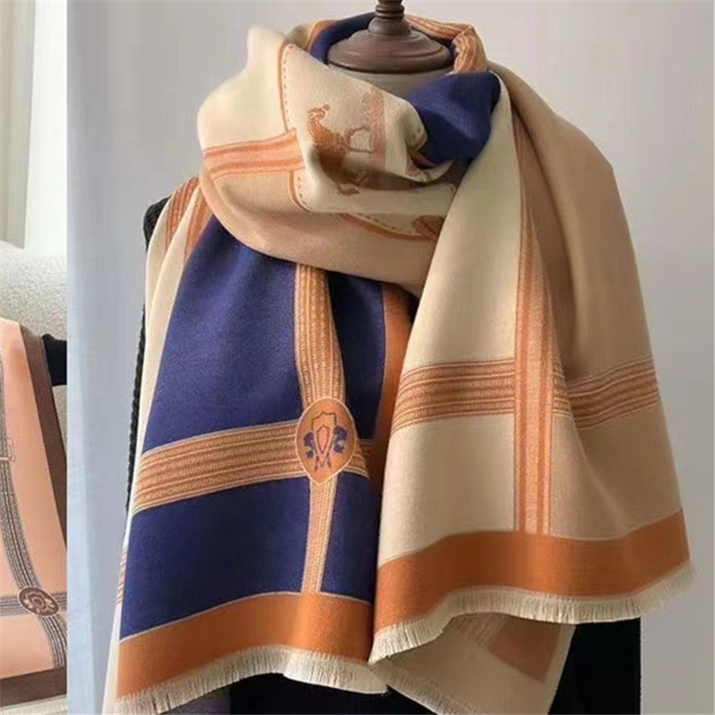 Bohemian horse pattern scarf with fringe trim（BUY 3 FREE SHIPPING)
