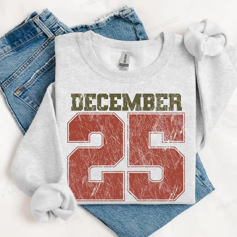 December 25 Retro Christmas Crewneck Sweatshirt (Buy 2 Free Shipping)
