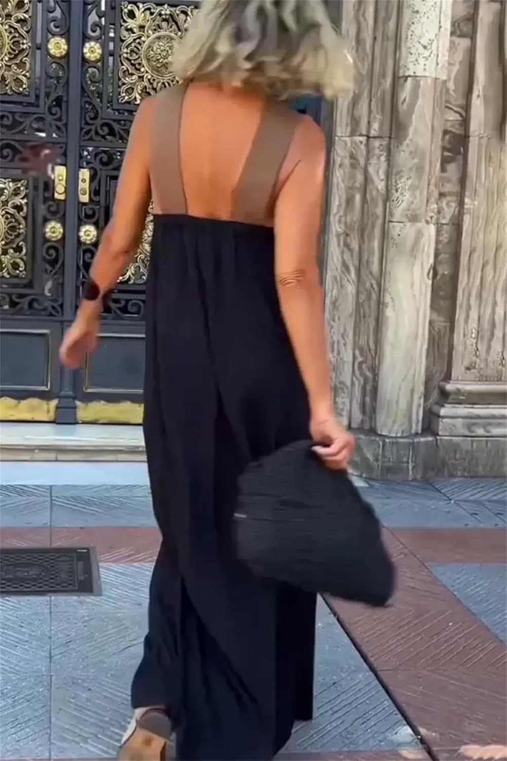 Women's Cross Halter Neck Sleeveless Stitching Dress (Buy 2 Free Shipping)