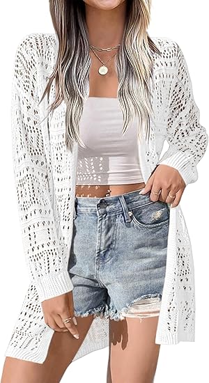 Women's 2025 Summer Lightweight Front Open Bohemian Knit Cardigan(BUY A FREE SHIPPING)