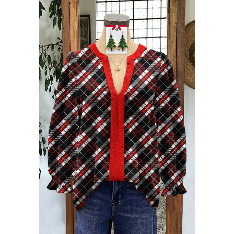 Christmas Nutcracker Print Cuff Sleeve Top（BUY 2 FREE SHIPPING)