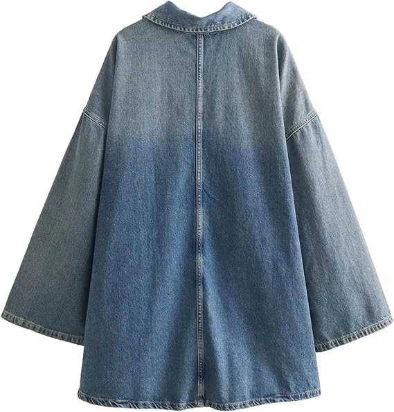 Front Zipper Denim Mini Dress