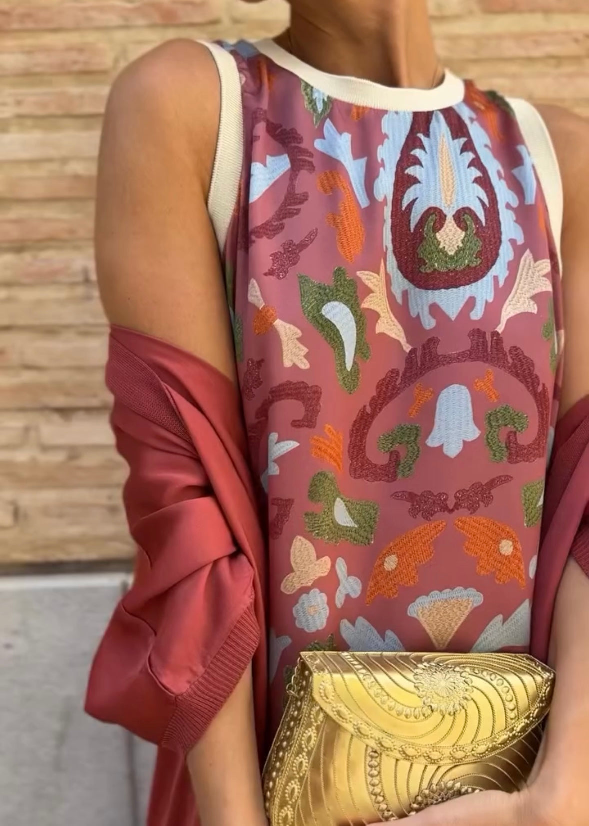 Boho Sleeveless Round Neck Printed Muse Long Dress with Cape（BUY 2 FREE SHIPPING)