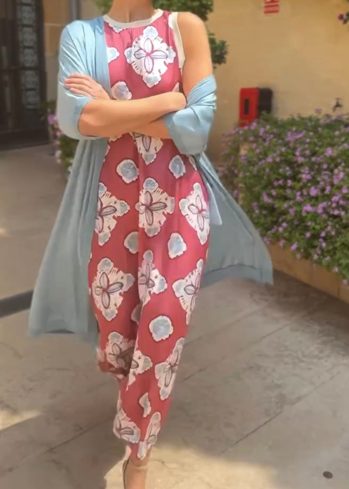 Boho Sleeveless Round Neck Printed Muse Long Dress with Cape（BUY 2 FREE SHIPPING)
