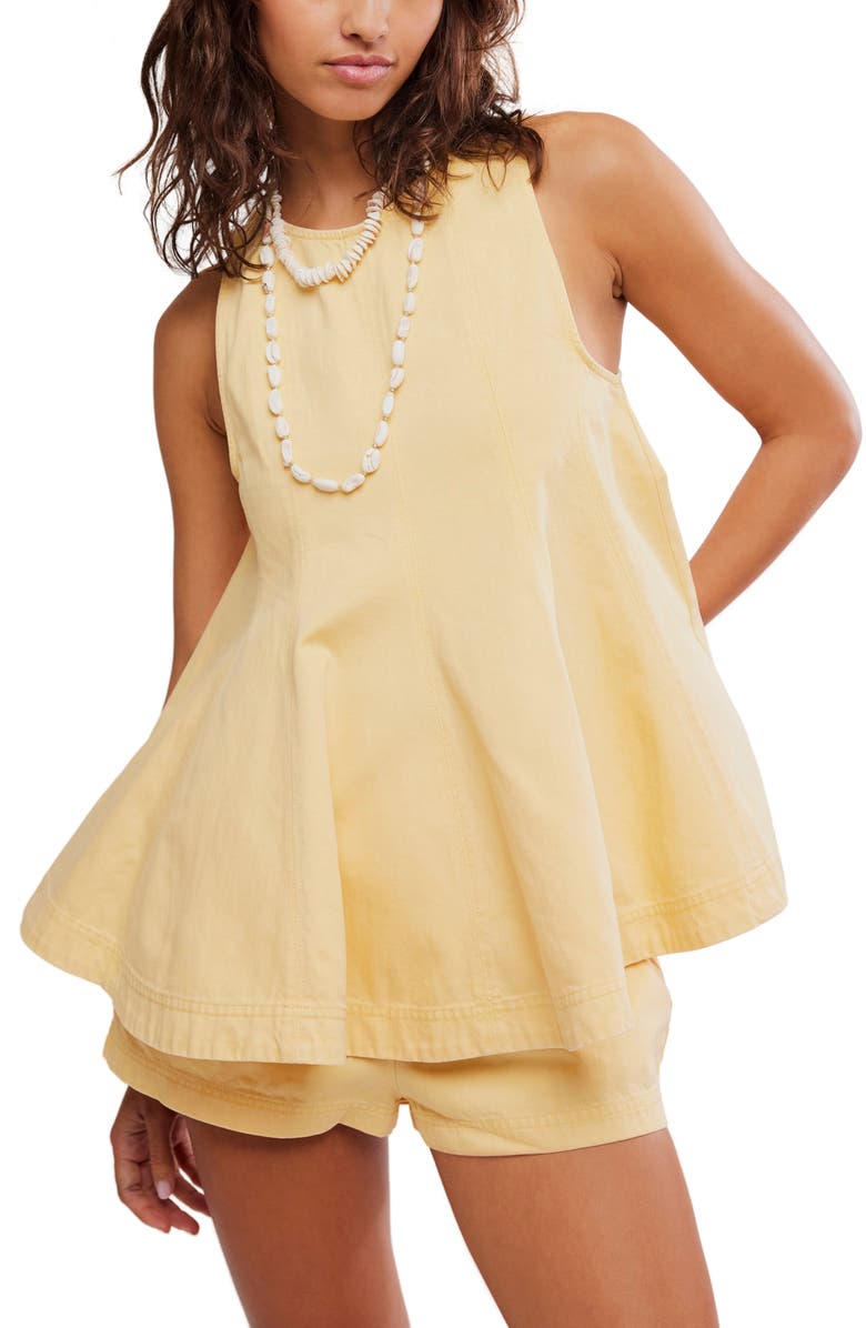 Summer Breeze Yellow Linen Blend Tank & Short Set