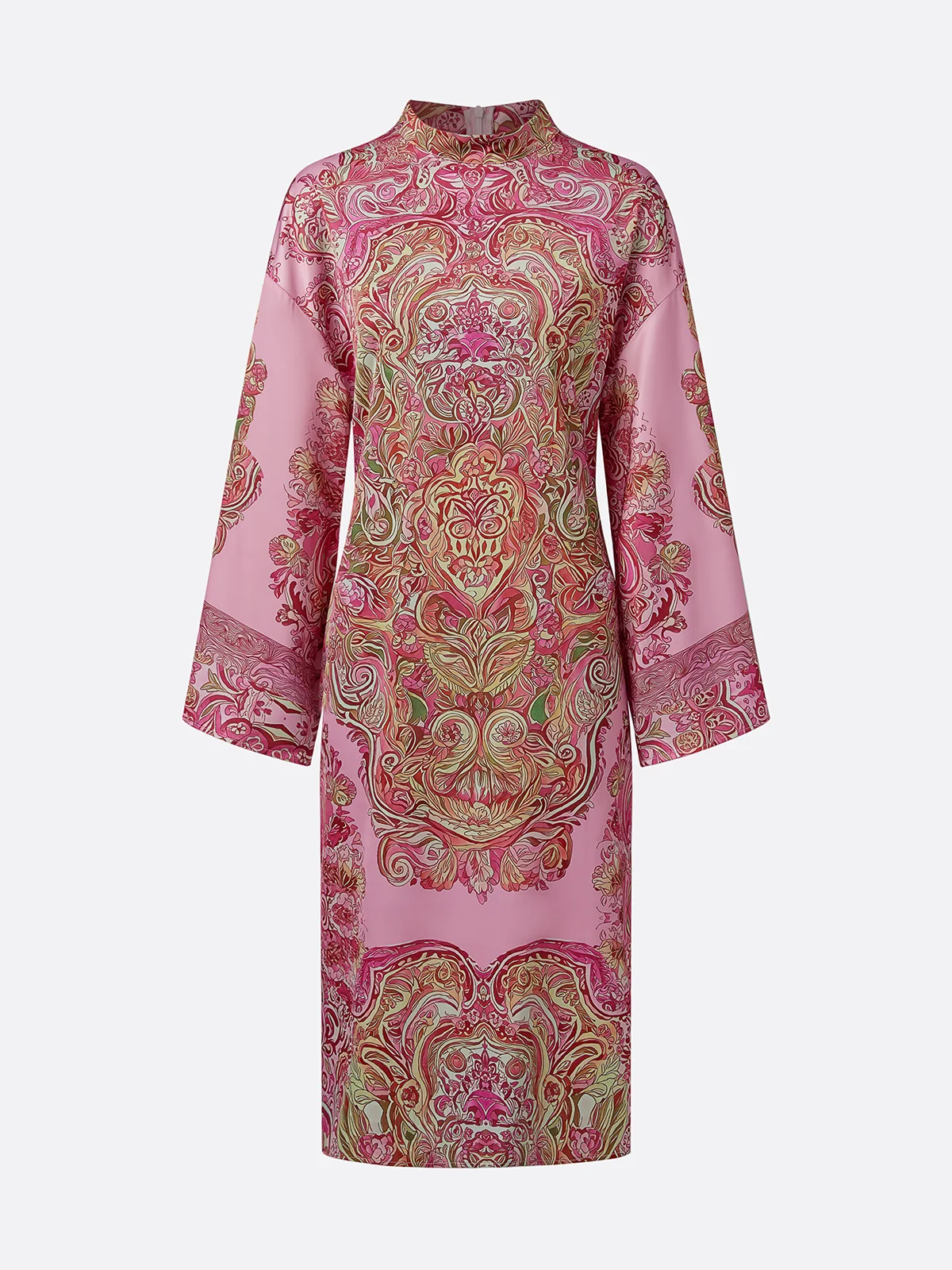 Elegant Paisley Print Relaxed Midi Dress