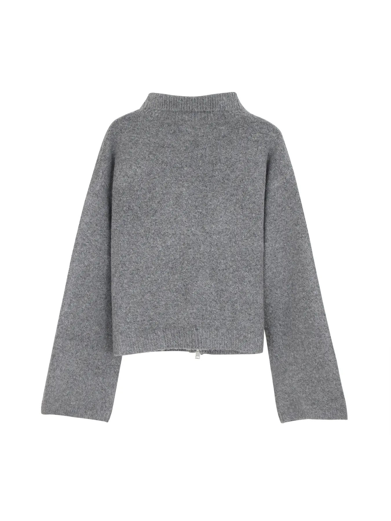 Women's Stand Collar Double-Breasted Zipper Knit Cardigan