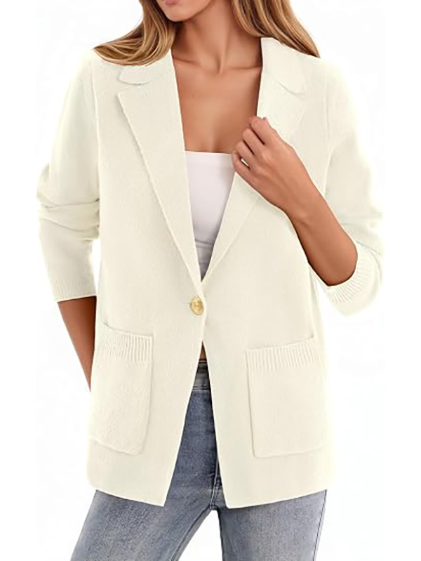 Women's Slim Fit Long Sleeve Knit Blazer