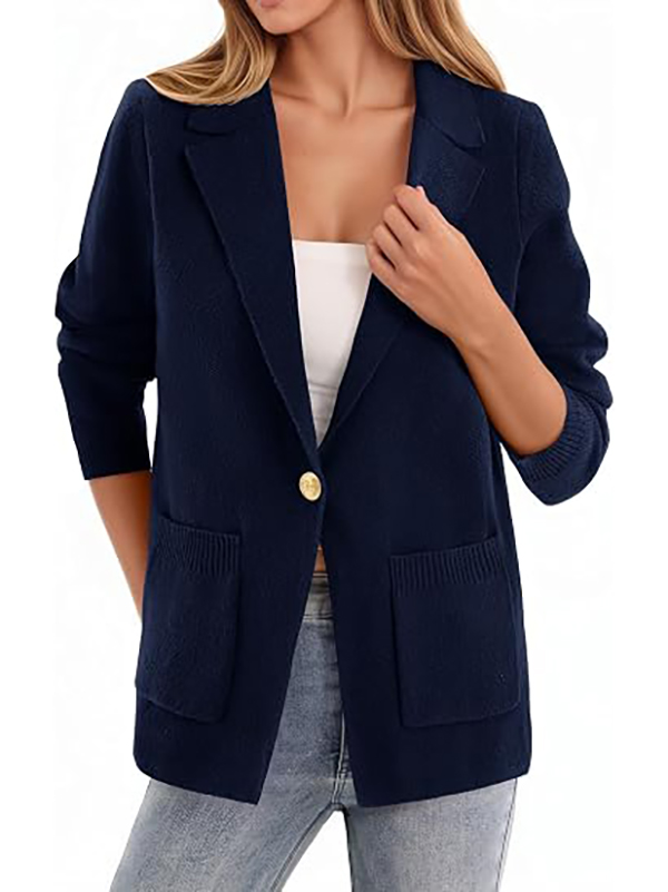 Women's Slim Fit Long Sleeve Knit Blazer