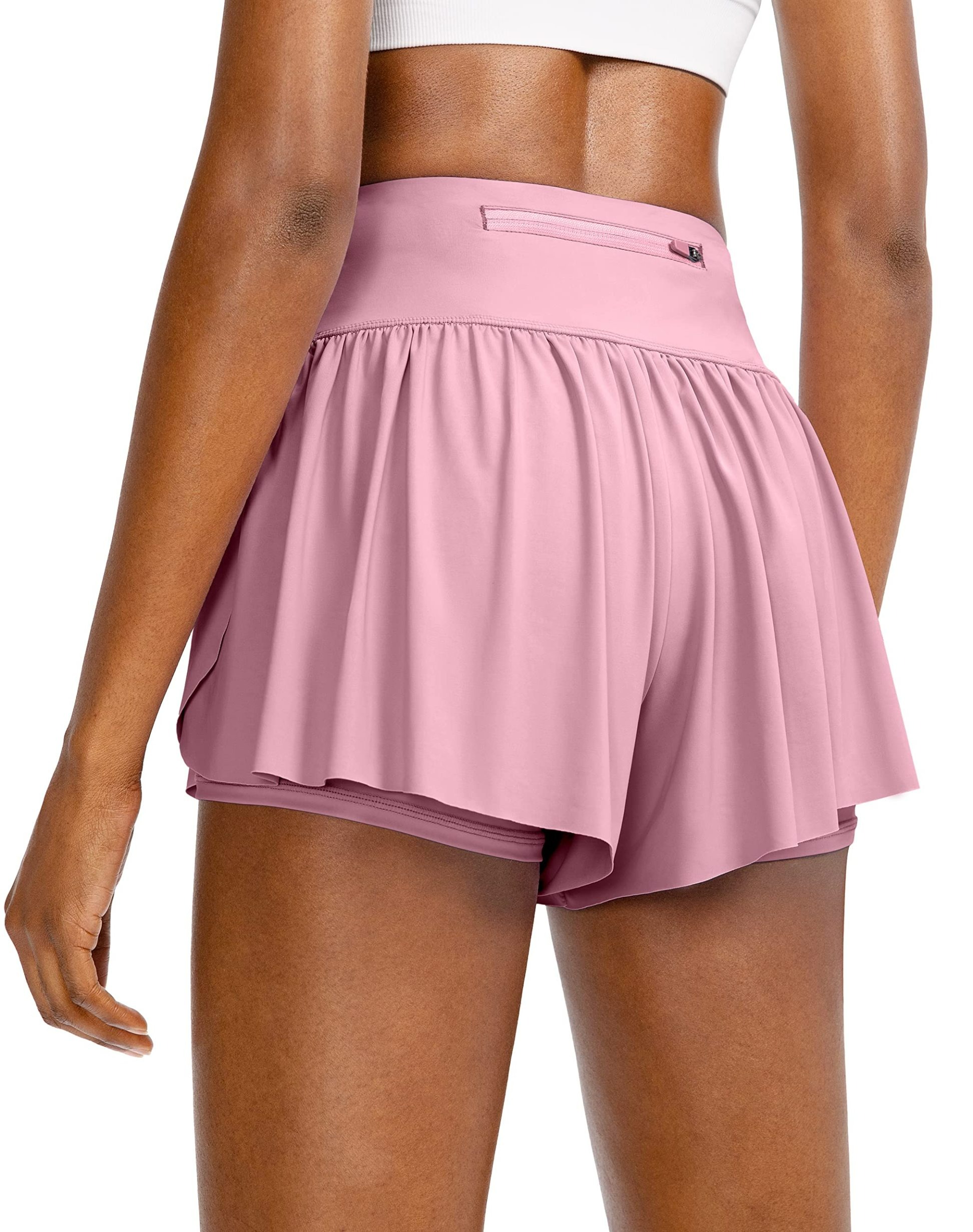 2 in 1 High Waisted Flowy Running Skirt Shorts for Women