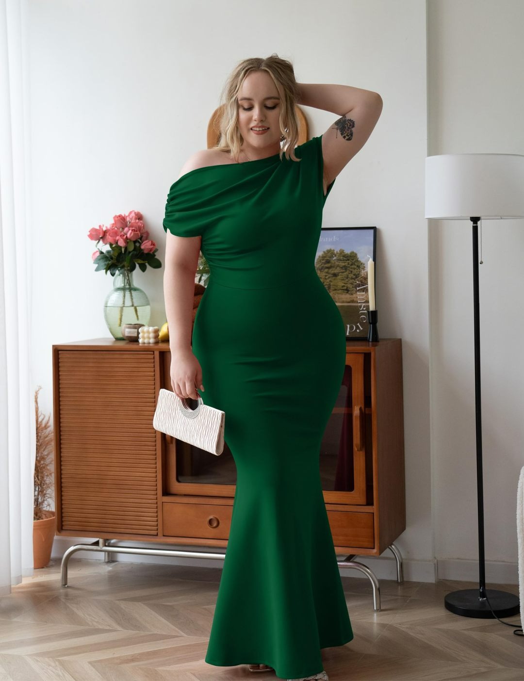Hot Sale Women's Elegant Sleeveless Off Shoulder Bodycon Long Formal Party Evening Dress