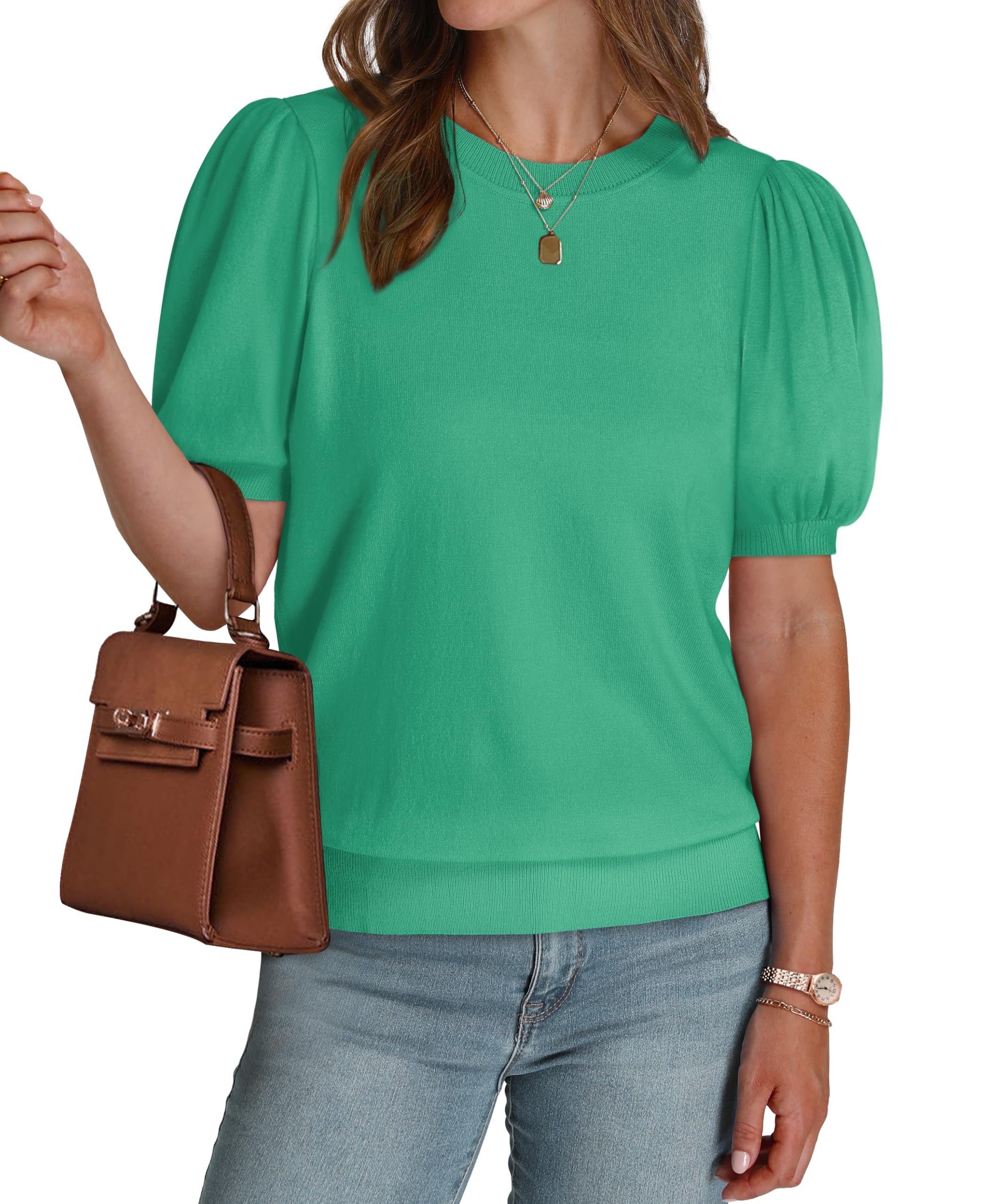 ⏰Hot Sale-Women's Lightweight Puff Short Sleeve Sweater(Buy 2 Free Shipping)