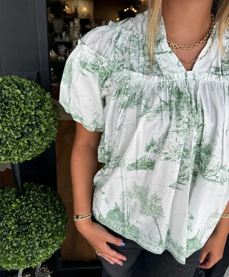 🔥🔥🔥🔥Classic Charm Toile Top(Buy 2 Free Shipping)