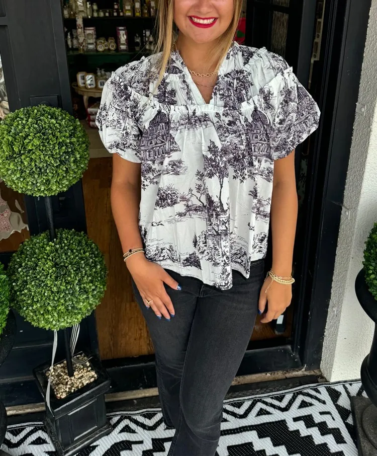 🔥🔥🔥🔥Classic Charm Toile Top(Buy 2 Free Shipping)