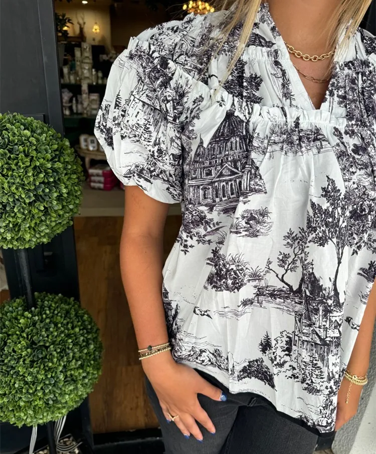 🔥🔥🔥🔥Classic Charm Toile Top(Buy 2 Free Shipping)
