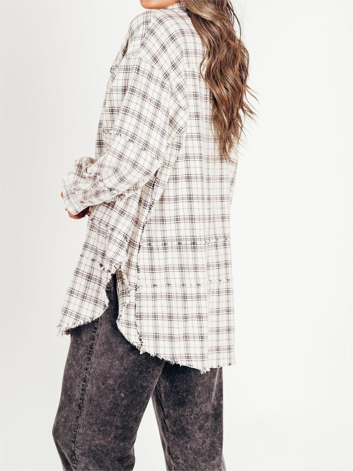 ✨✨✨Women's Seams Raw Edge Washed Oversized Shirt Jacket(BUY 2 FREE SHIPPING)