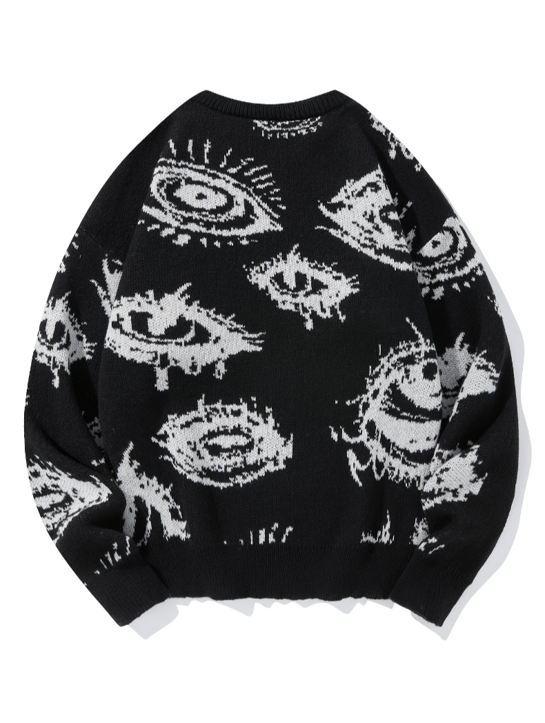 Vintage Eye Graphic Knit Sweater