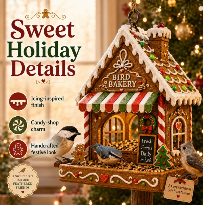 Gingerbread Christmas bird feeder