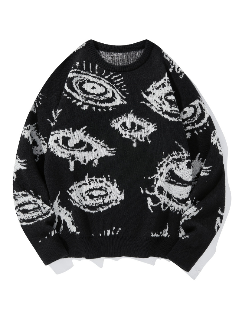 Vintage Eye Graphic Knit Sweater