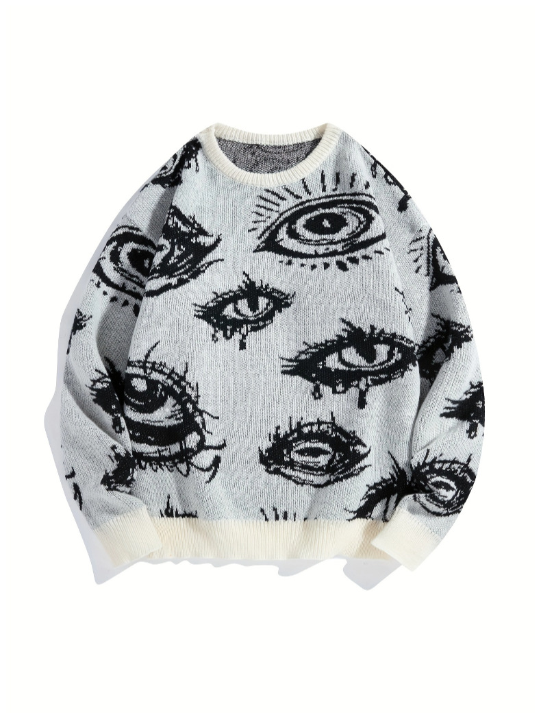 Vintage Eye Graphic Knit Sweater