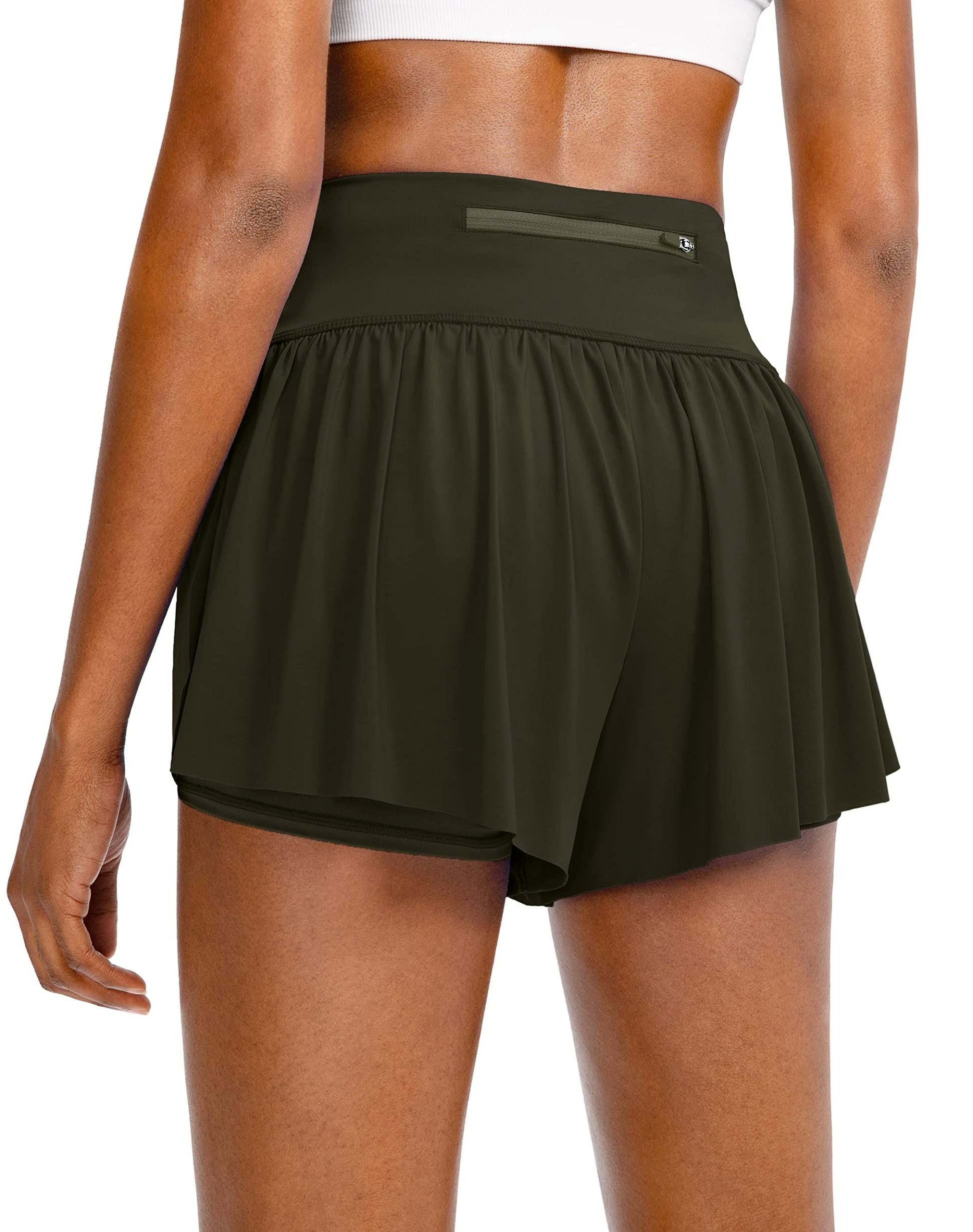 2 in 1 High Waisted Flowy Running Skirt Shorts for Women
