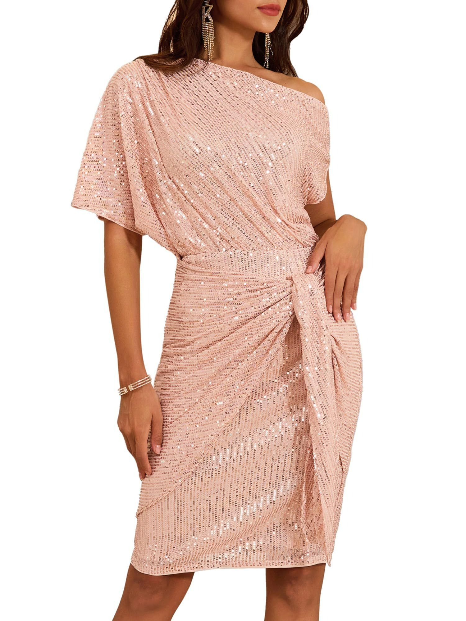HOT SALE-Women's One Shoulder Ruched Cocktail Bodycon Dress (Final Days: Big Savings!!!)