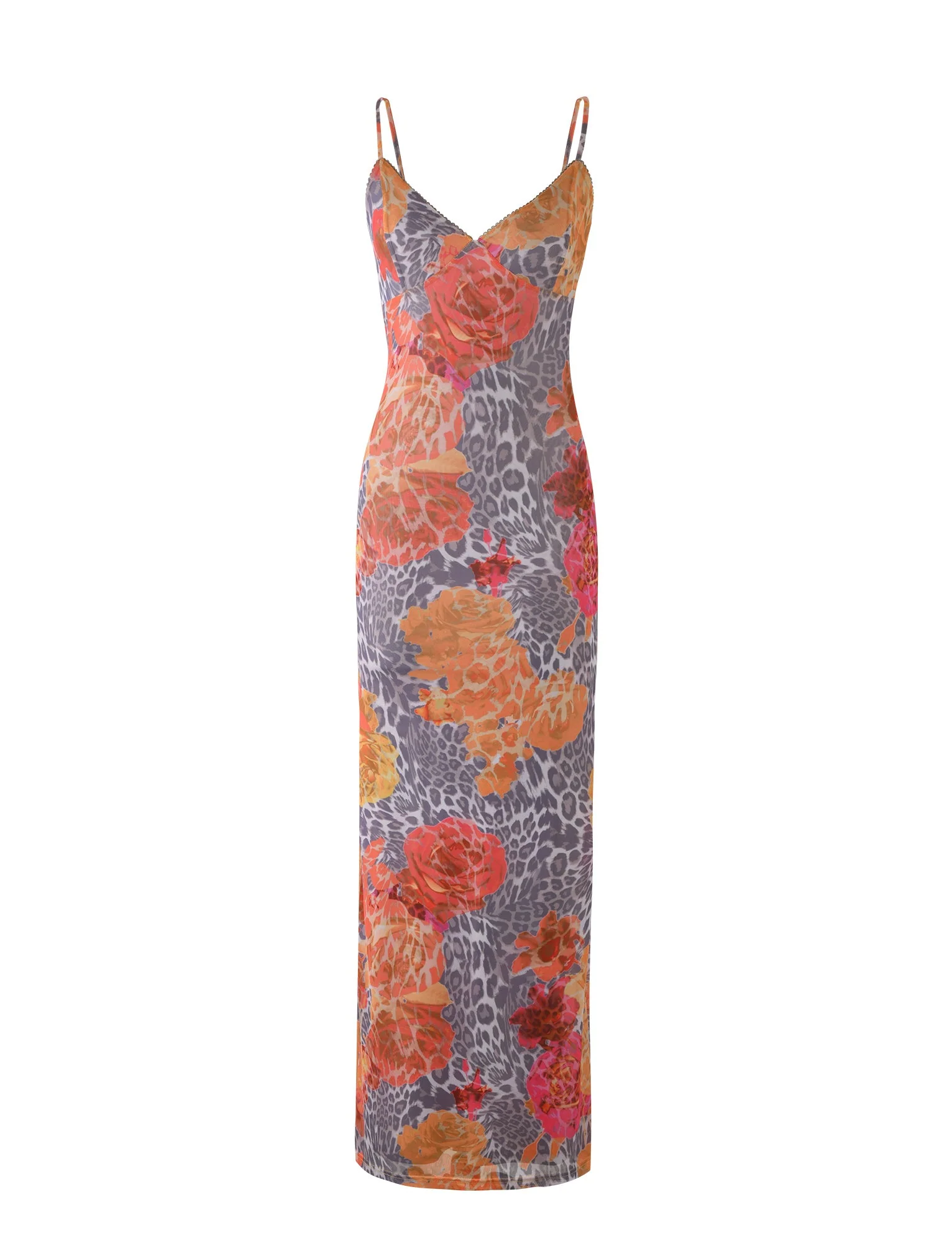 🔥🔥🔥🔥V-neckline fitted silhouette Maxi dress