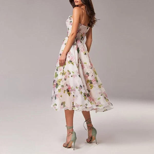 Elegant Print Suspender Dress🍀Summer Sale🍀