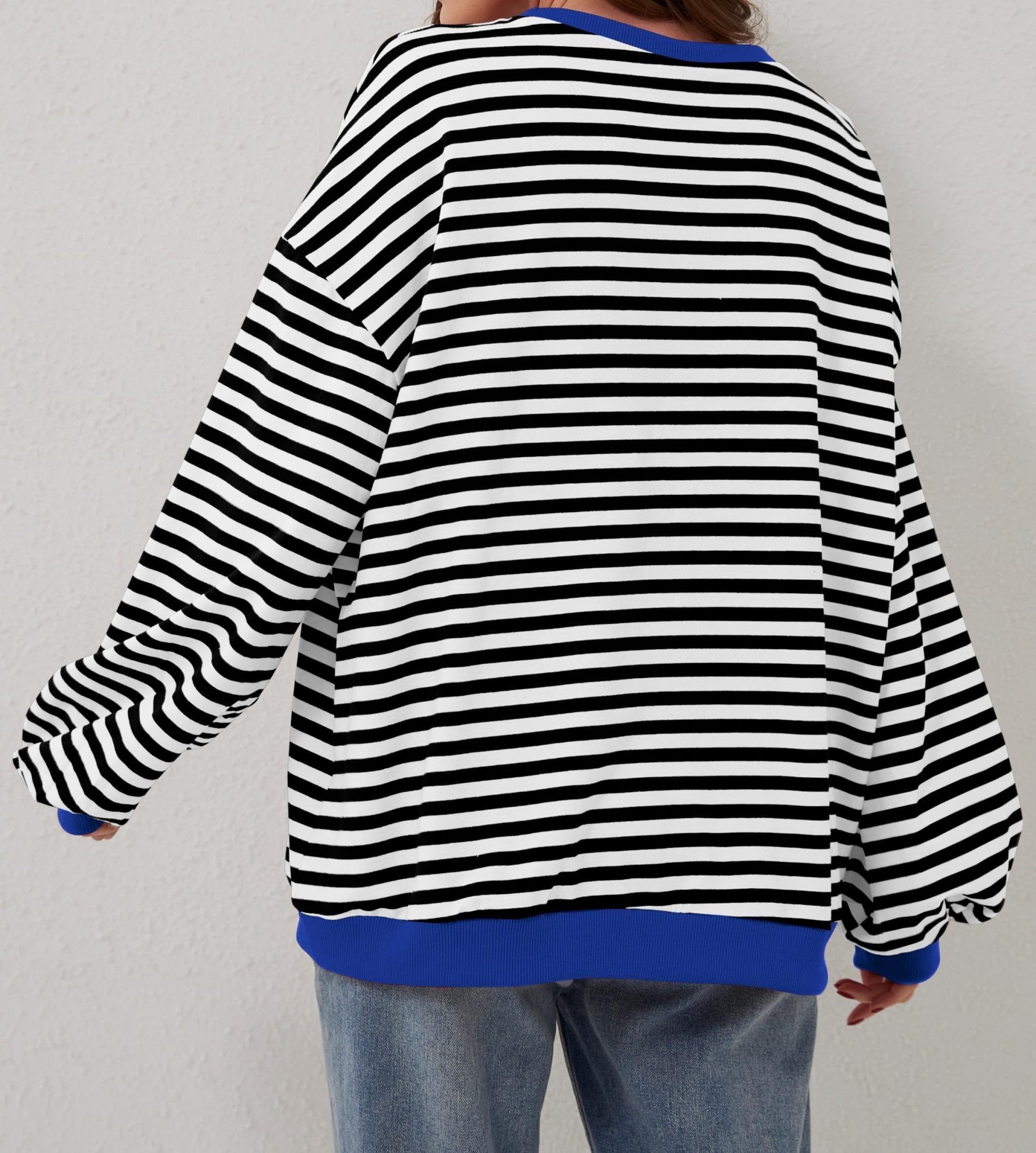 💝💝STRIPED COLOR BLOCK OVERSIZED SWEATSHIRT (BUY 2 FREE SHIPPING)