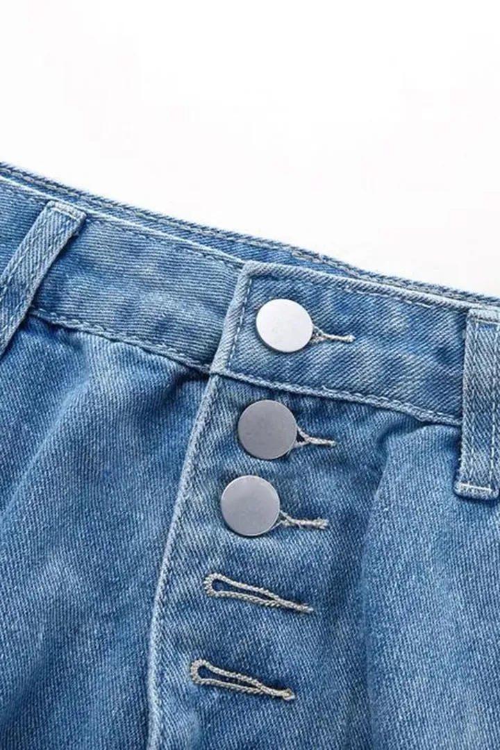 Midiross Ripped Button Up Low Waist Jeans