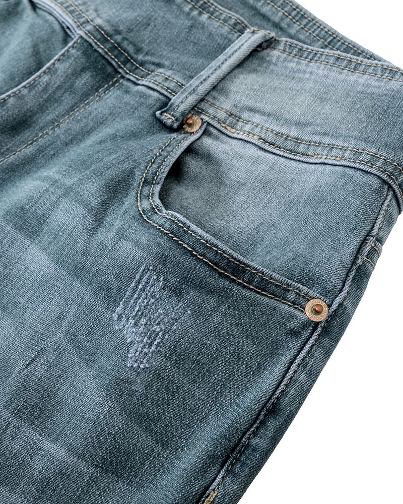 Vintage Button Side Design Mid Waist Flare Jeans