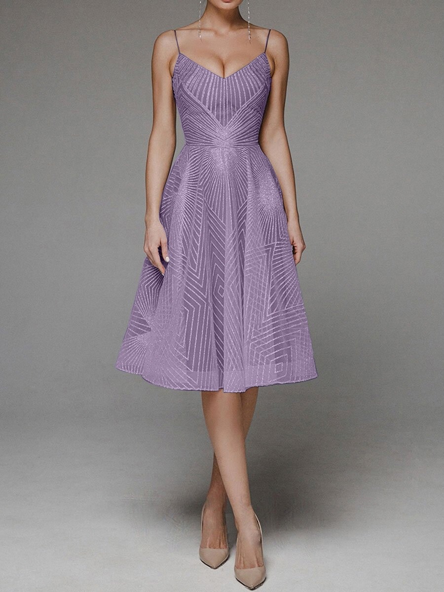 Stylish V-neck Strap A-line Dress