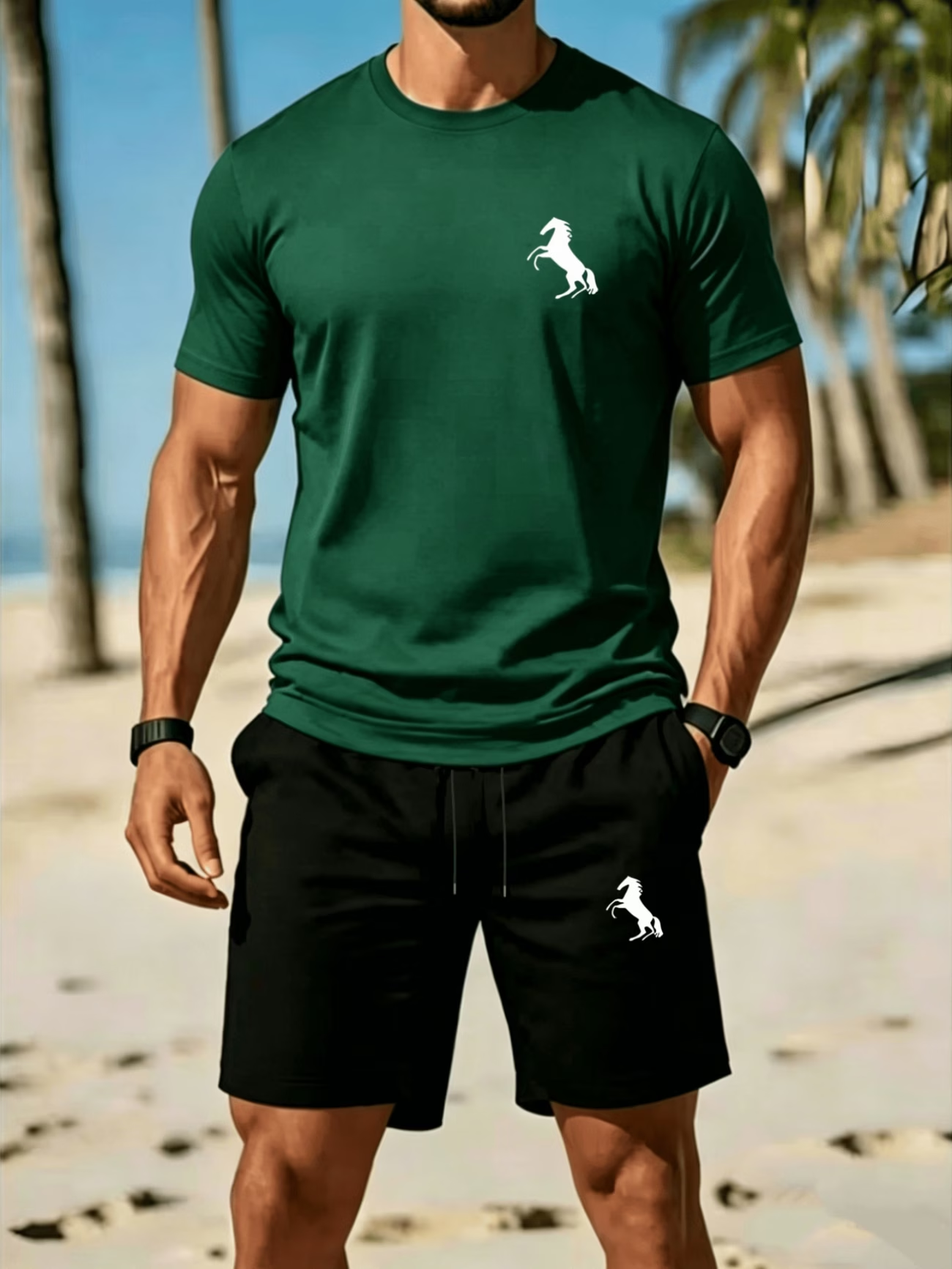 Men's casual T-shirt and shorts set for summer