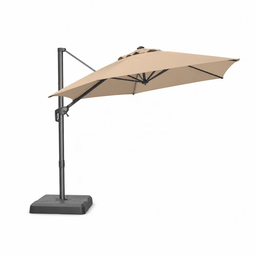 Ombrellone a braccio laterale 3m poliestere beige