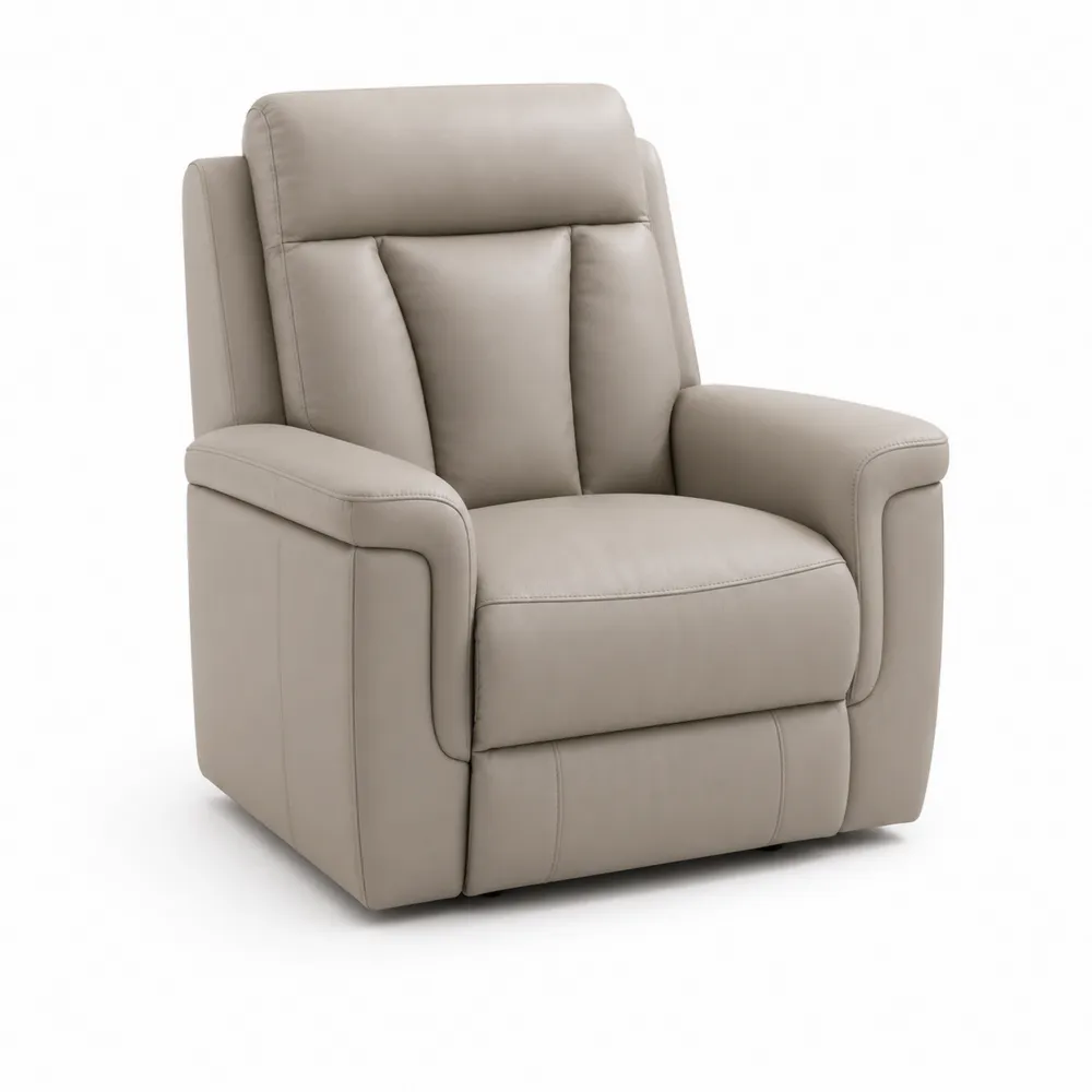 Poltrona reclinabile in pelle sintetica beige