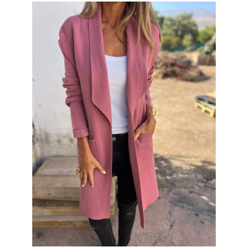 🔥Only 36 left in stock-Lapel Collar Casual Long-Sleeved Open-Front Sweater
