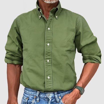 CLEARANCE Men's Vintage Premium Washed Long Sleeve Shirt