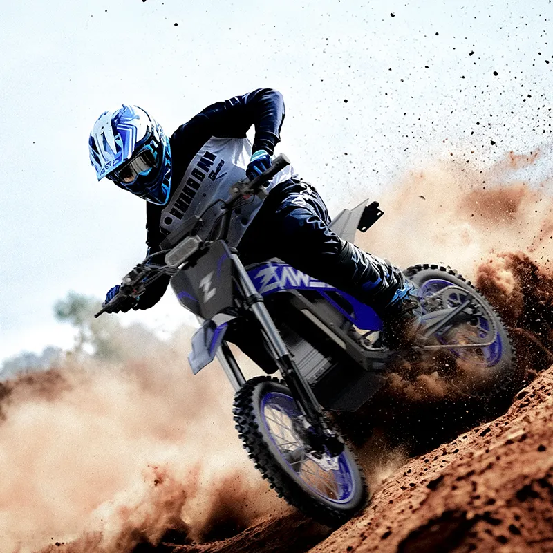 Zawes GT1 Offroad Elektro Dirt Bike mit 5400W Motor, 60V 28Ah Batterie, 80 km/h Höchstgeschwindigkeit, 90 km Reichweite und 14"/12" Reifen