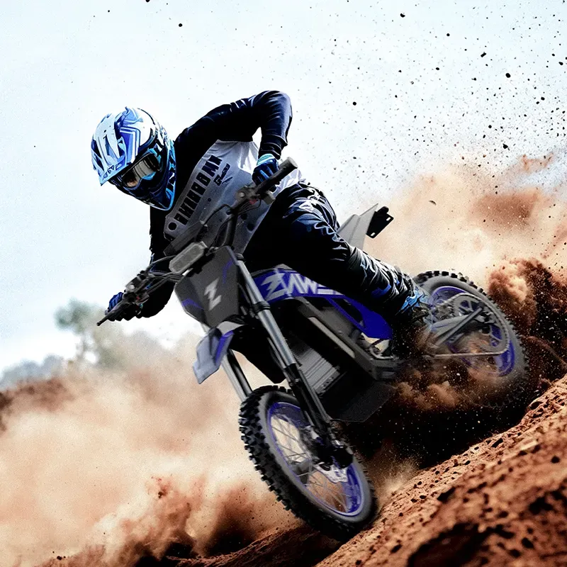 Zawes GT1 Offroad Elektro Dirt Bike mit 5400W Motor, 60V 28Ah Batterie, 80 km/h Höchstgeschwindigkeit, 90 km Reichweite und 14"/12" Reifen