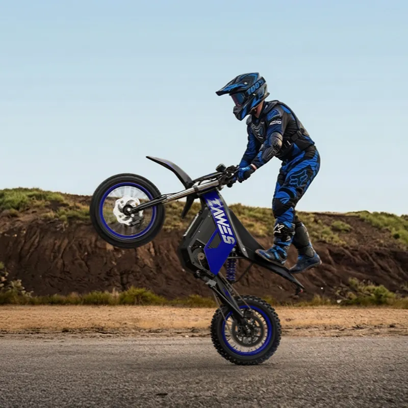 Zawes GT1 Offroad Elektro Dirt Bike mit 5400W Motor, 60V 28Ah Batterie, 80 km/h Höchstgeschwindigkeit, 90 km Reichweite und 14"/12" Reifen