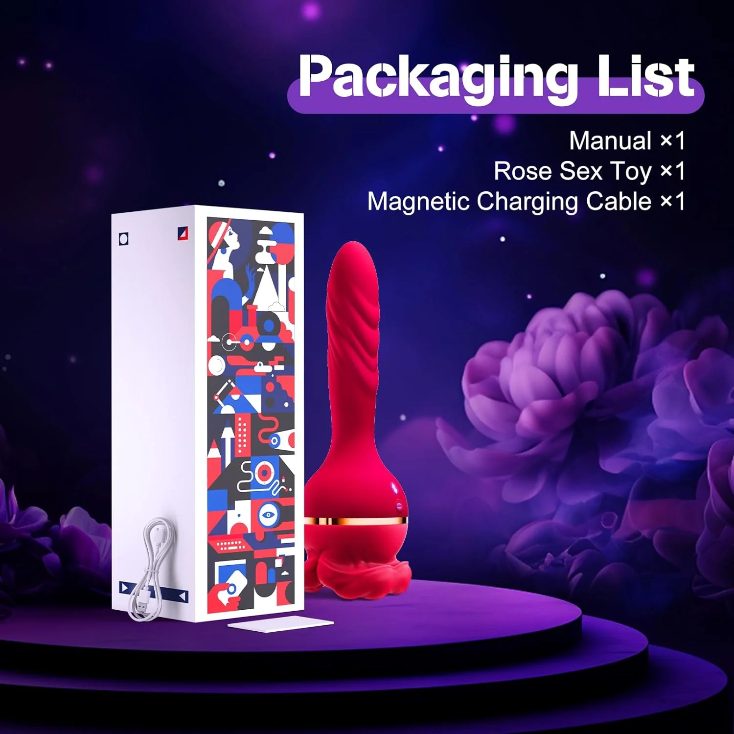 💥3-in-1 Vibrator Rose Sex Toy: Lecken, Stoßen, Vibrieren – Für Klitoris, G-Spot & Afterlust🌹