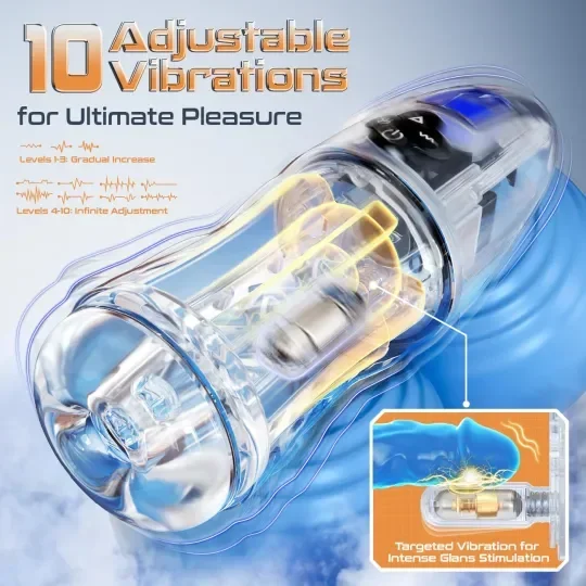 😍 The best-selling new masturbator of 2026 🚀 – 💋 Completely transparent vibrating, sucking and moaning male masturbator 🎁