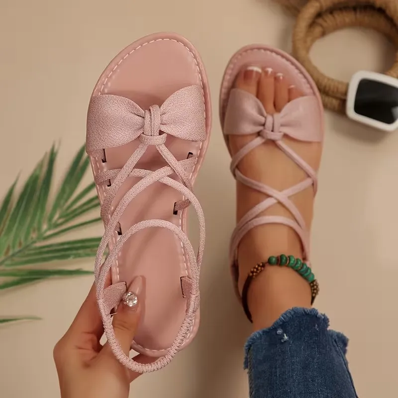 Women's Elegant Bow Strappy Flats